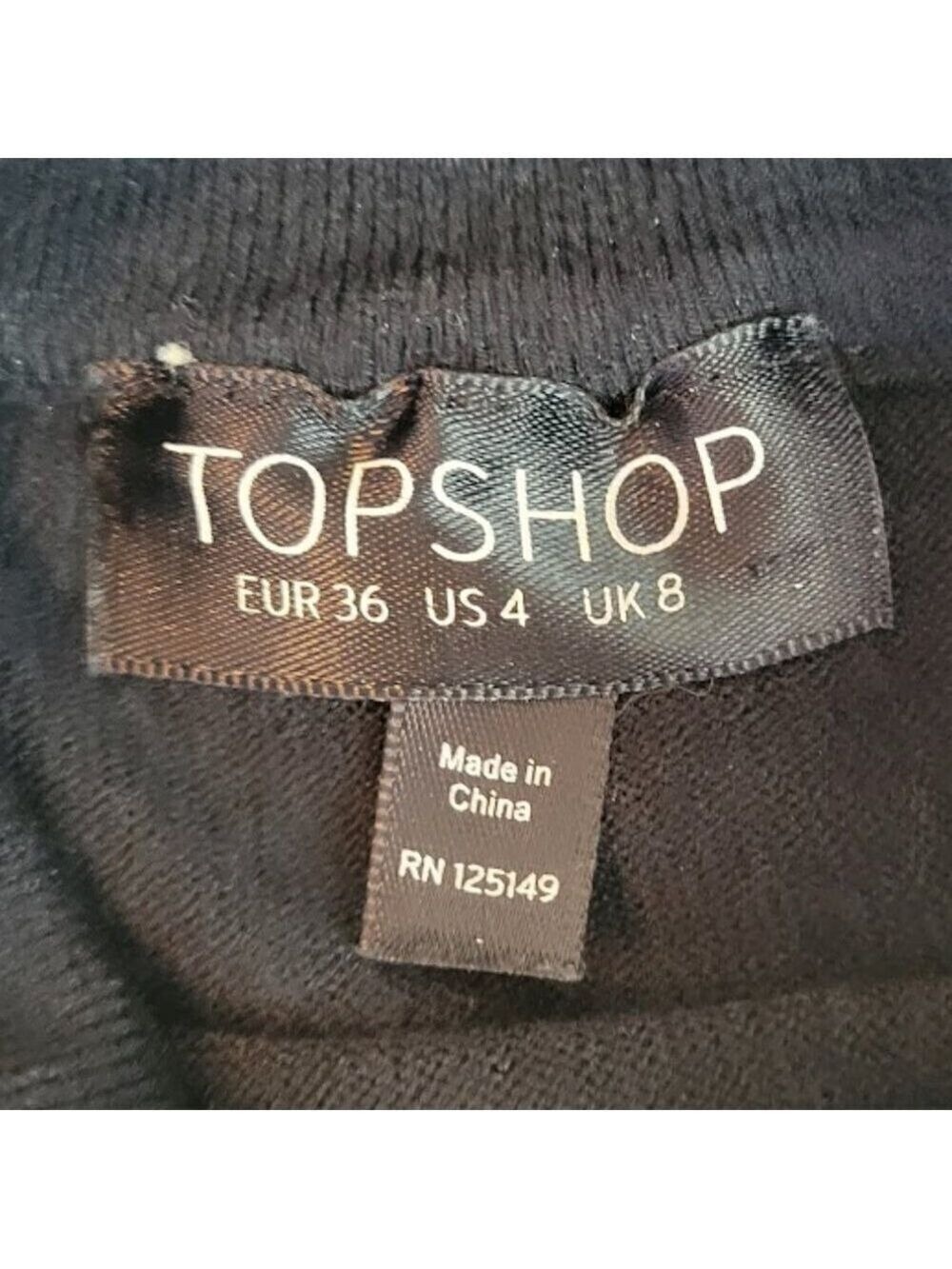 Topshop Black Knit Turtleneck Sweater Long Sleeve Pullover Women's Size 4 - Picture 10 of 13